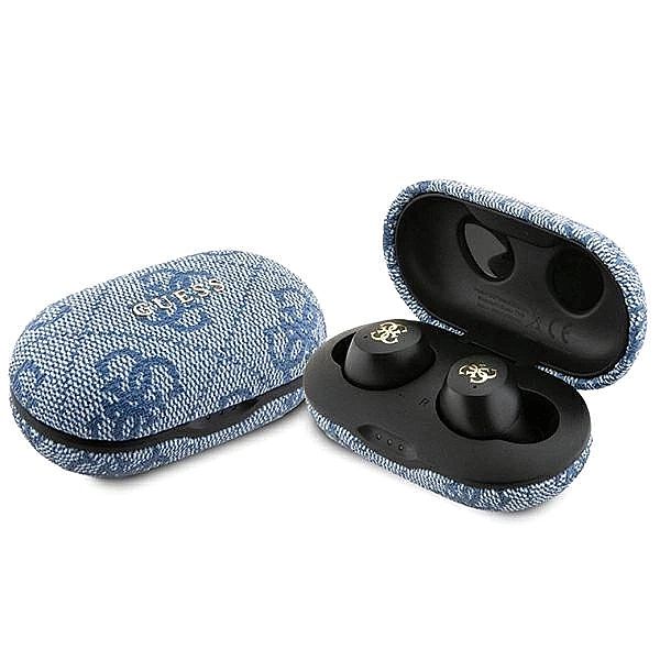 Słuchawki Bluetooth TWS Guess 4G Metal ze stacją dokującą ENC - niebie