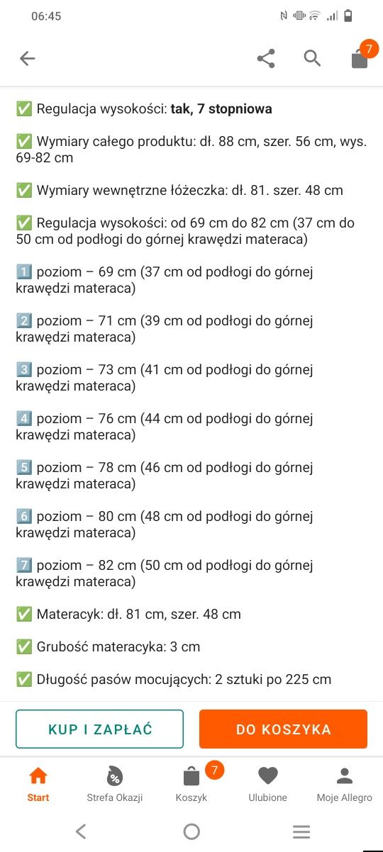 Łóżeczko dostawne 3w1