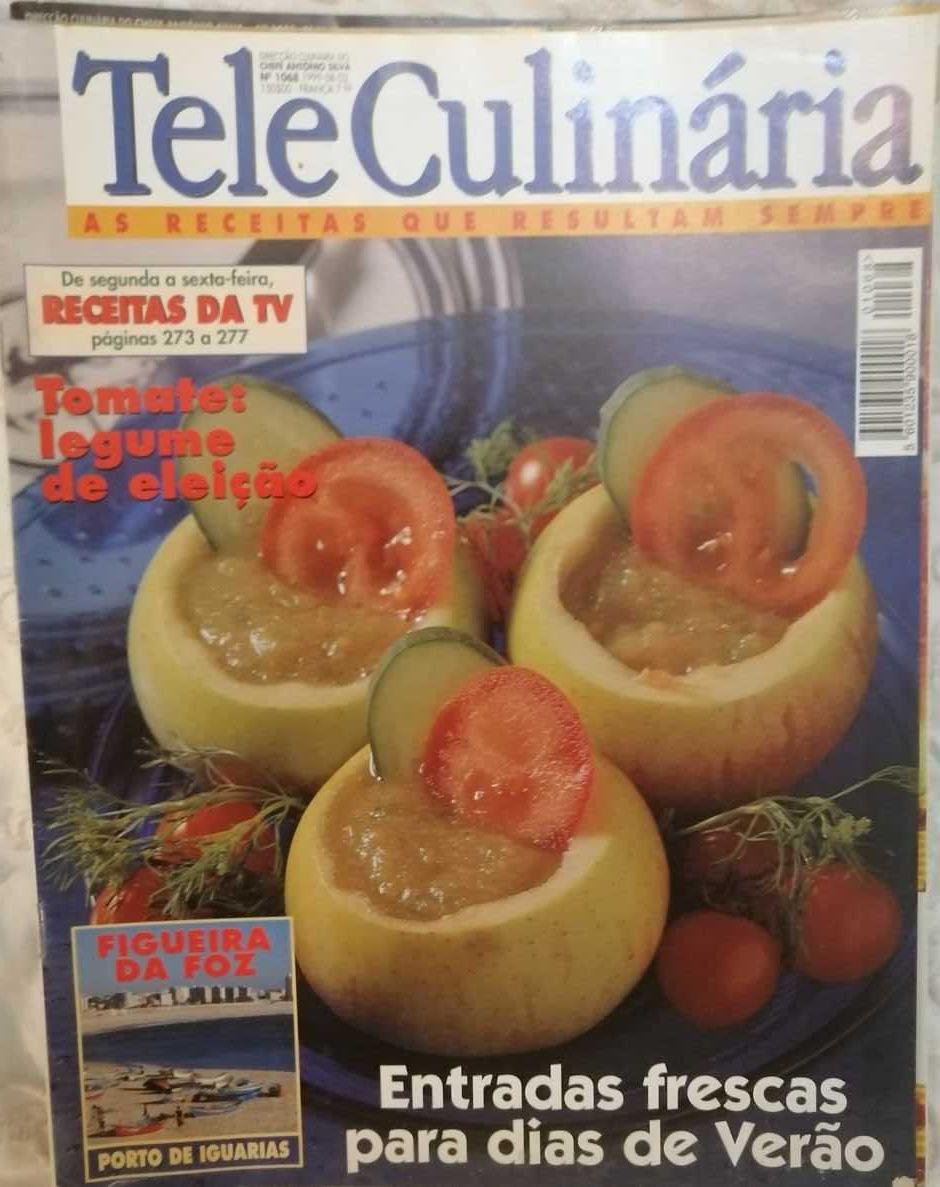 Tele Culinária e Doçaria - 8 revistas com 25 anos - 1998.99 LOTE 6