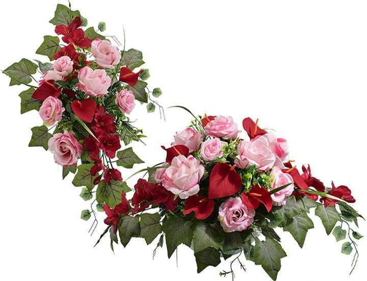 Sztuczne kwiaty stroiki cmentarz róże kompozycja donica komplet pomnik