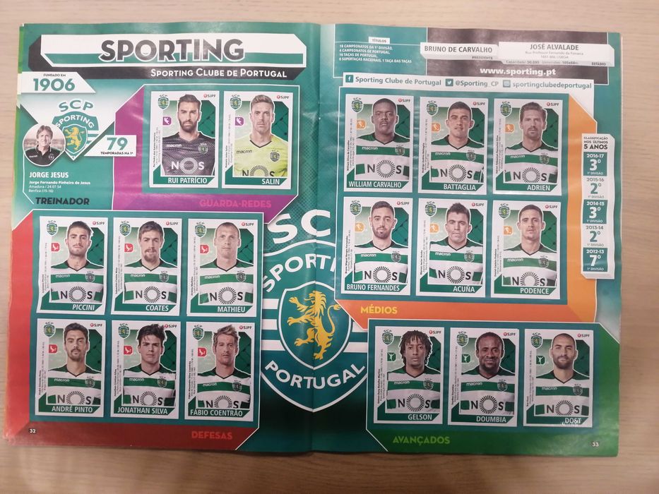 Caderneta Futebol 2017-18 - Panini [Completa]