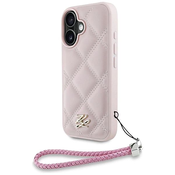 Etui Karl Lagerfeld Quilted Initial Logo & Chain Strap na iPhone 16 -