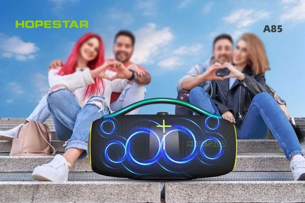 Портативна колонка Hopestar A85 400W, TWS, мікрофон, RGB подсветка