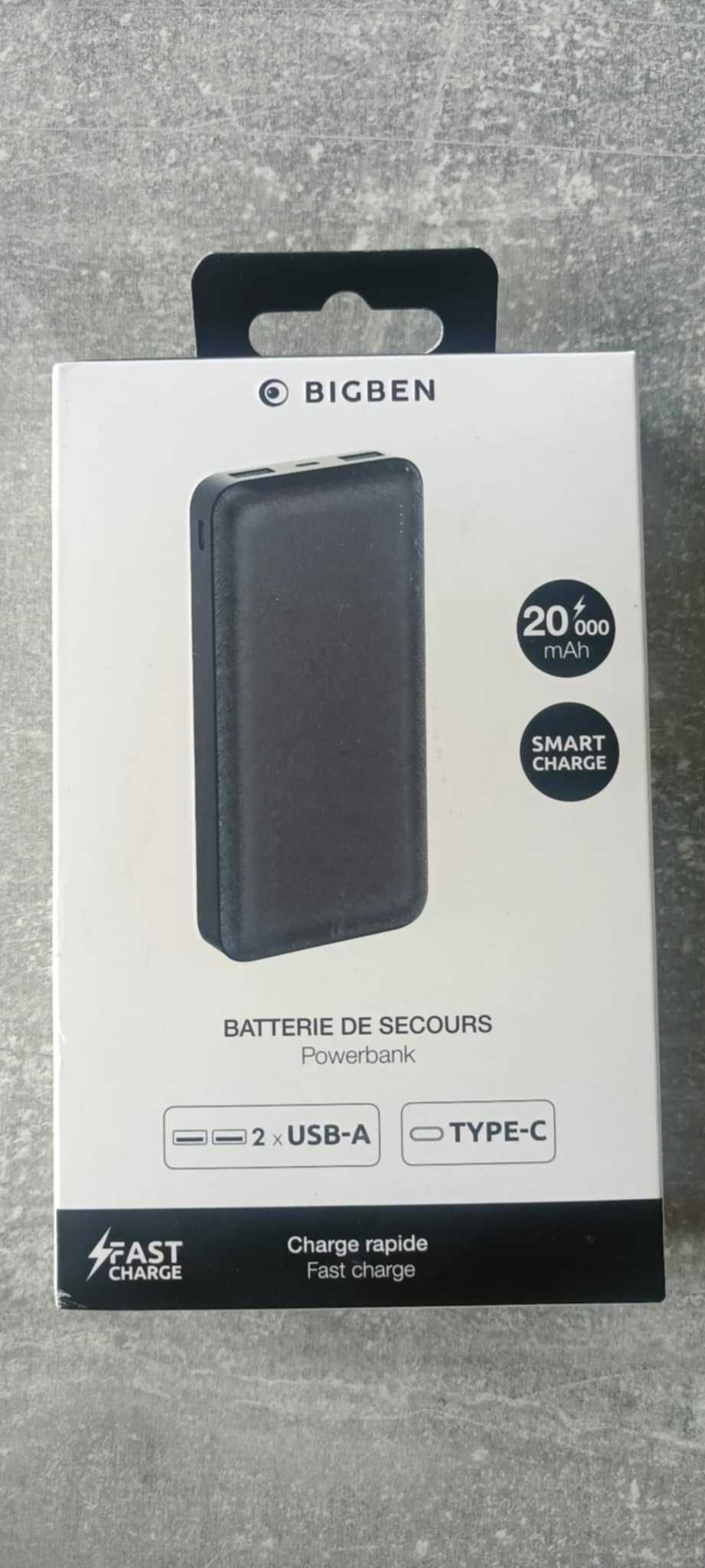 Nowy Powerbank Bigben 20000 mAh czarny Fast Charge !Nysa!