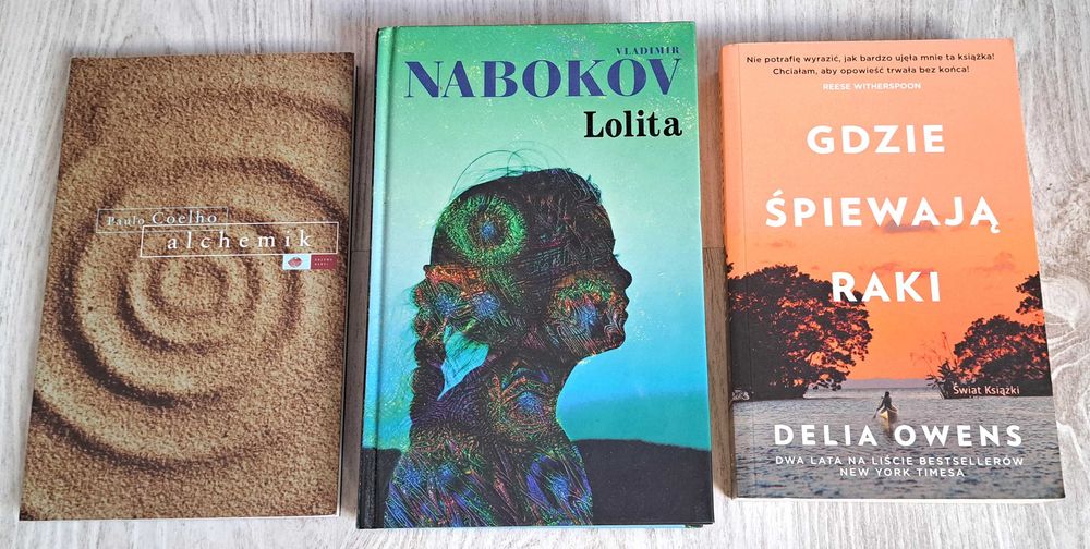 Vladimir Nabokov Lolita + Owens Gdzie śpiewają raki + Coelho Alchemik