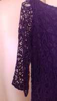 Vestido elegante rendado roxo M