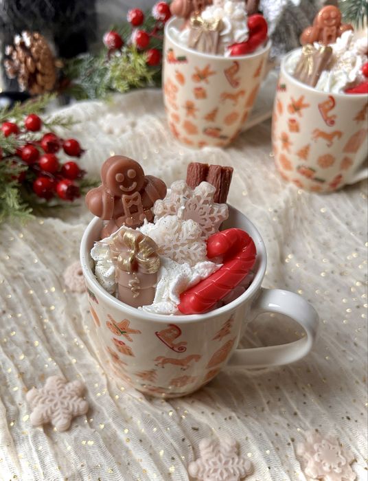 2 sztuki Świeca Sojowa w piernikowym kubku 240 g zapach pierniczków