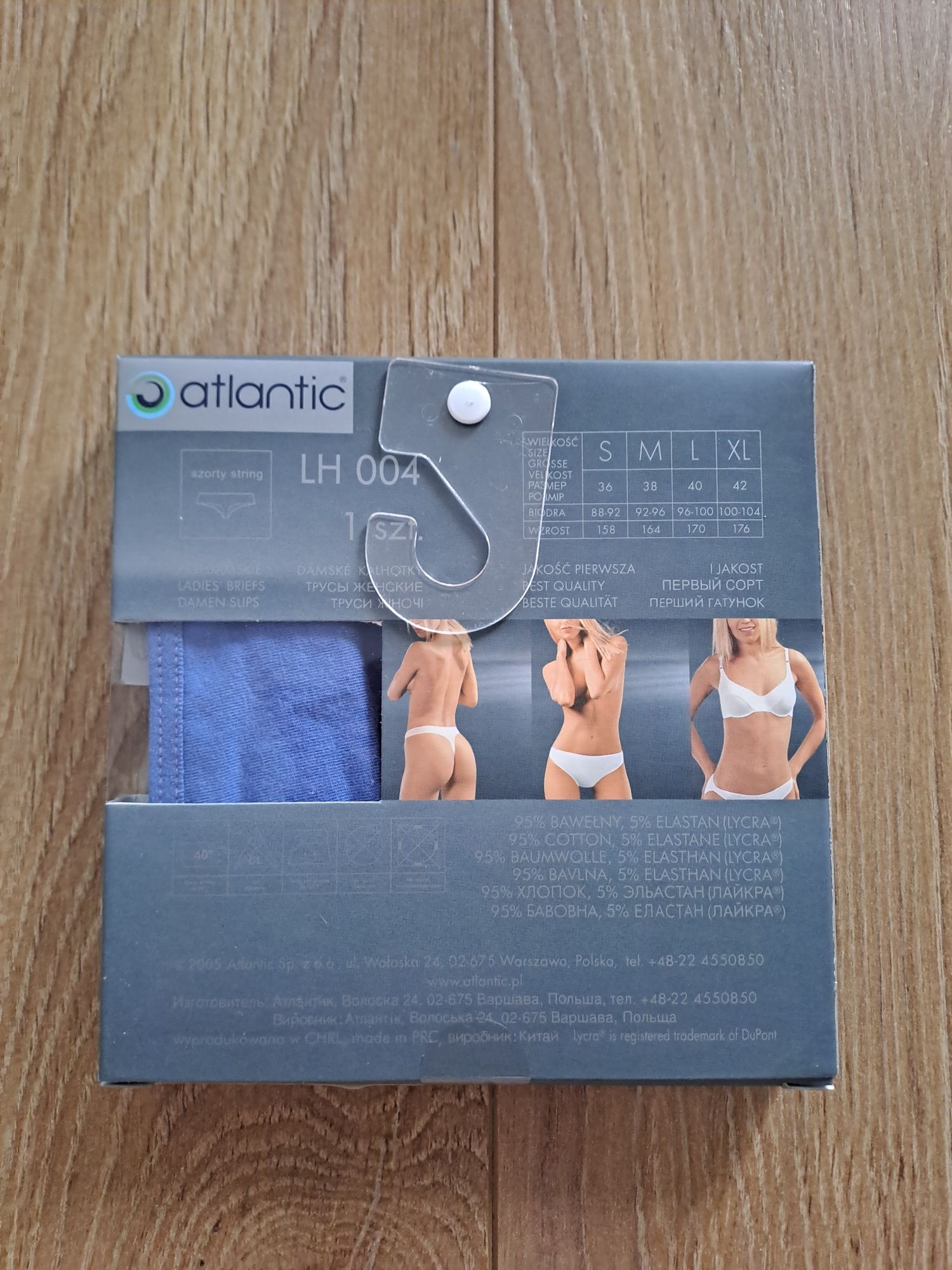 Stringi damskie Atlantic, rozmiar S, kolor niebieski