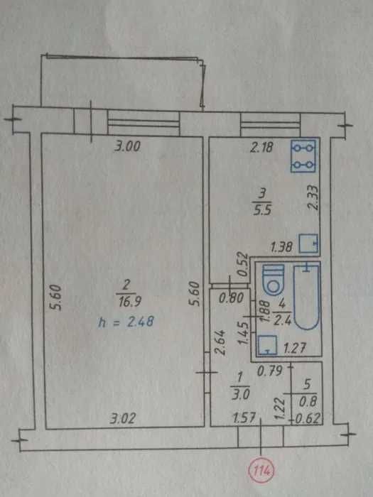 Продаж 1 кімнатної квартири в центрі Полтави