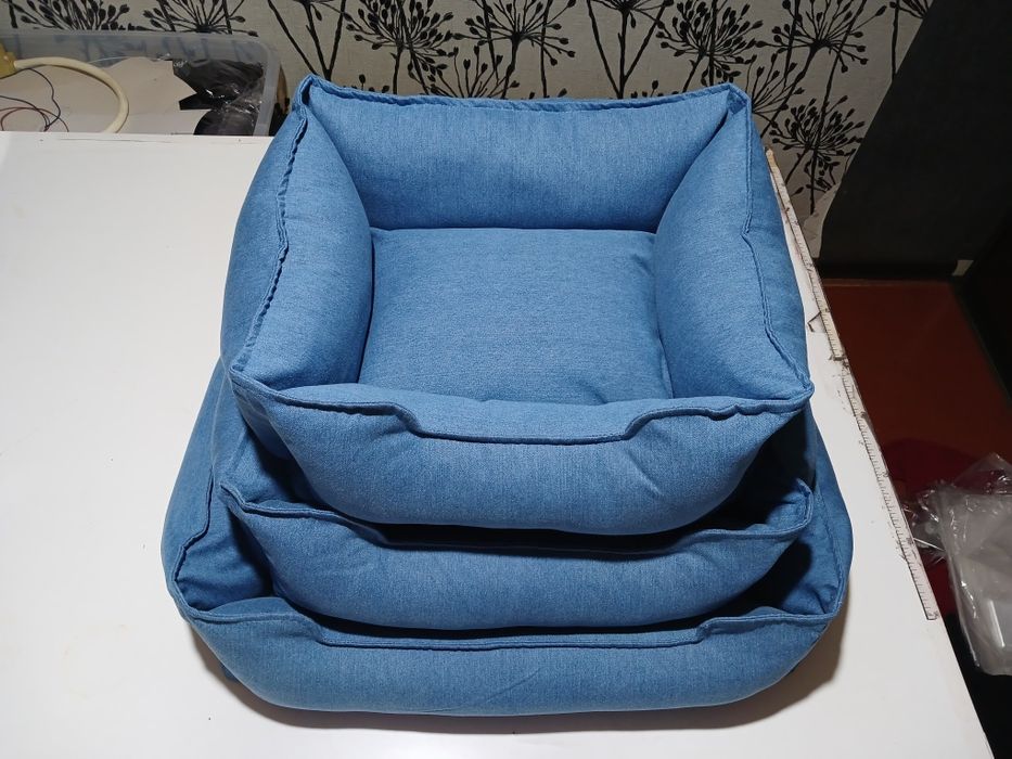 Лежак для тварин з деніма. Лежак для домашніх тварин. Лежанка з джинси