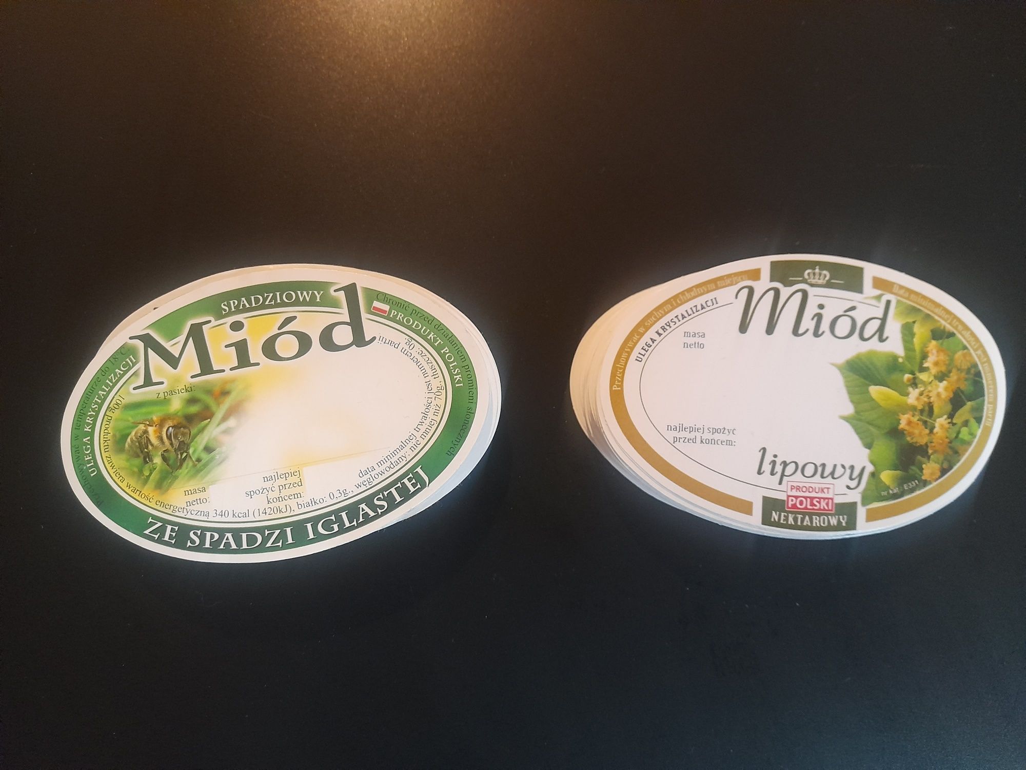 Naklejki na słoiki z miodem