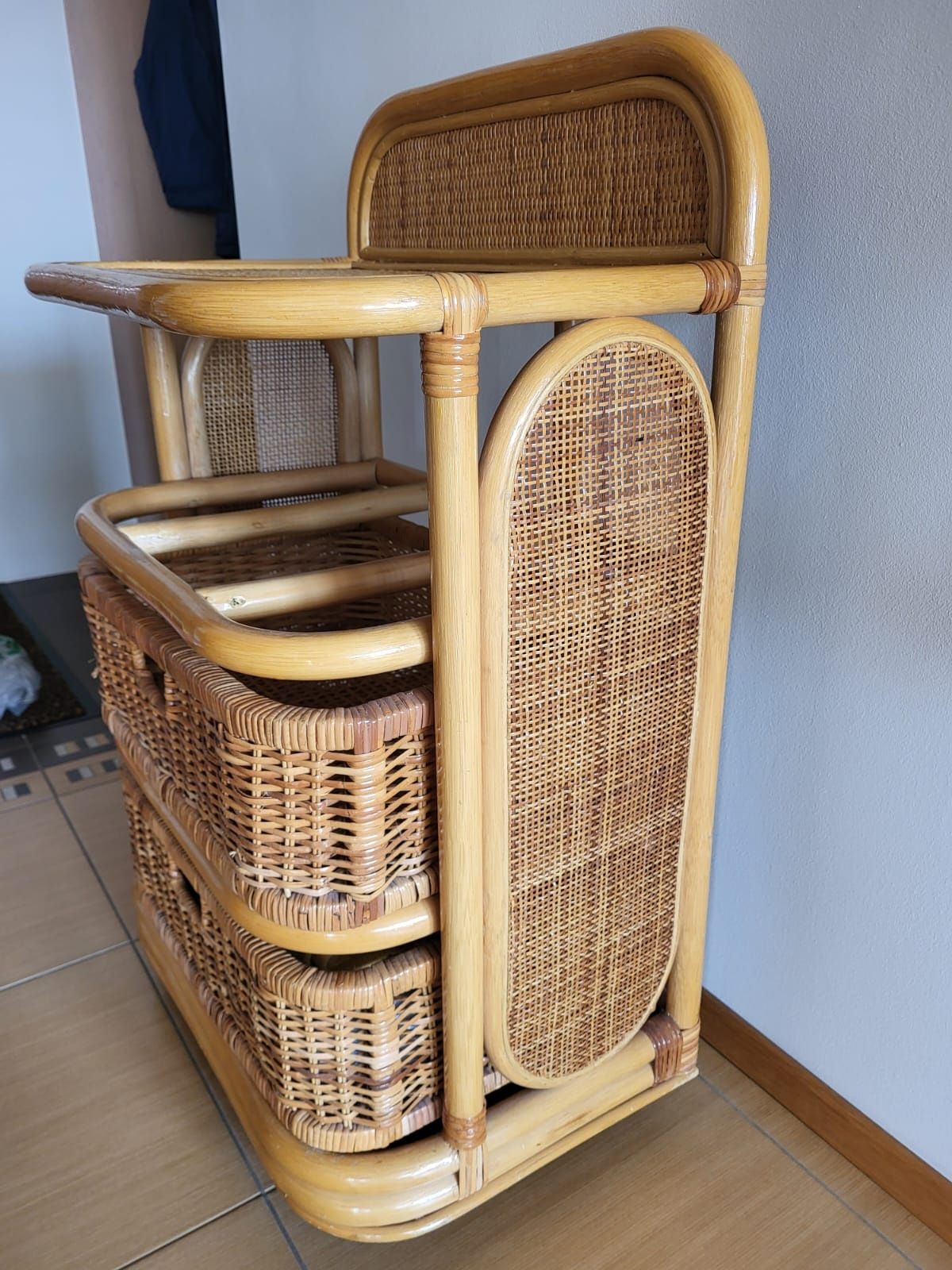 Komoda szafka  rattanowa z szufladami