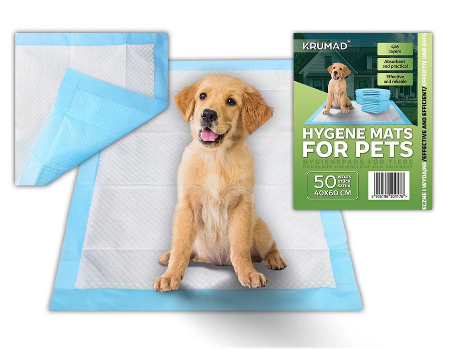podkłady higieniczne maty chłonne dla psa kot do sikania 40x60cm 50Szt