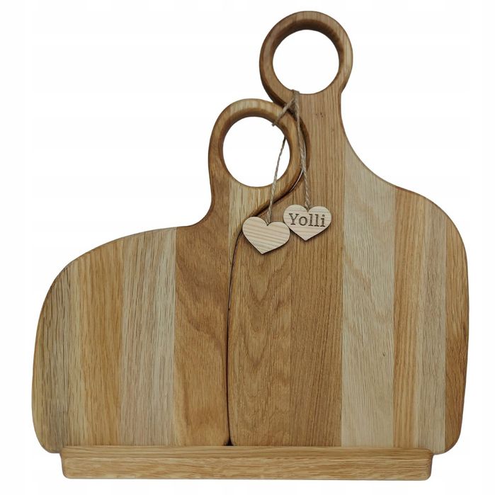 Zestaw Desek Do Krojenia Deski Dębowe w Stojaku