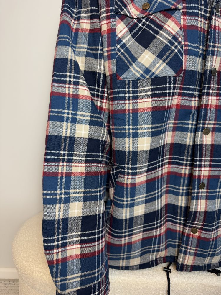 Nowa meska koszula ocieplana w kratke XXXL 3XL kurtka koszulowa