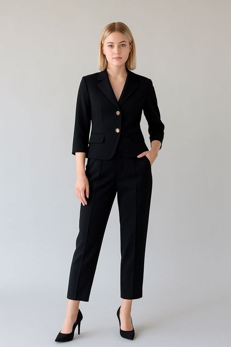 Чорний брючний костюм Costel de moda