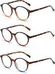 JM Okrągłe okulary do czytania w stylu vintage – 3 sztuki +4,5