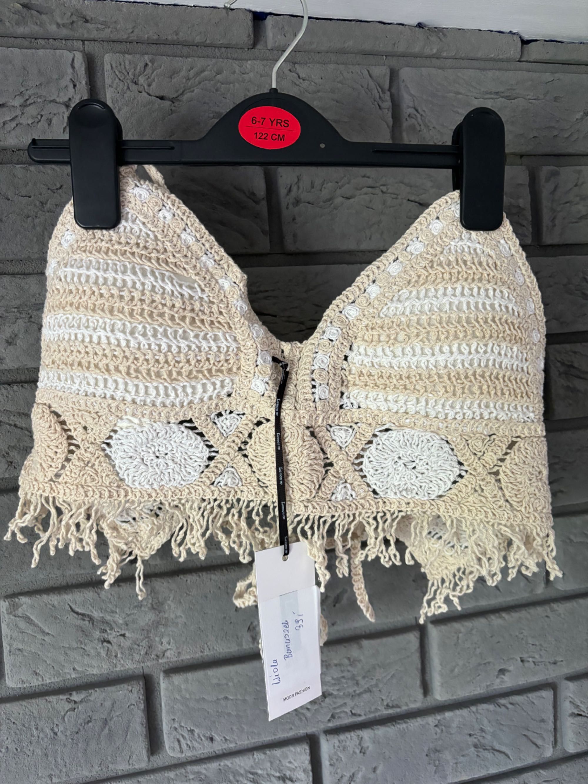 Top szydełko boho koronka nowy z metką S
