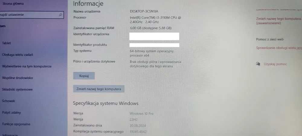 Toshiba C-50 -15,6 cala -Core i3 4x2,40 GHz -6GB Ram -240GB SSD -Win10