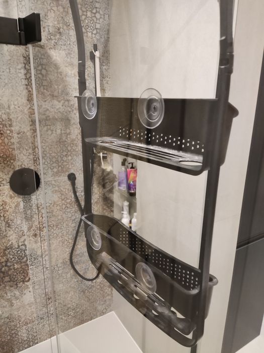 Wisząca półka pod prysznic, czarna