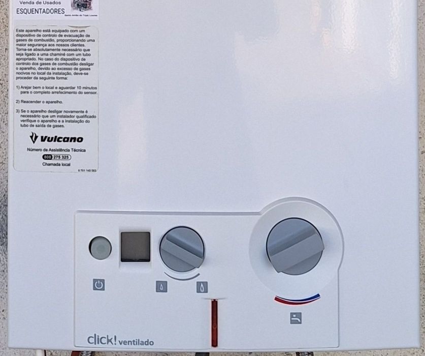 Esquentador Vulcano Ventilado Gás Natural 11Litros