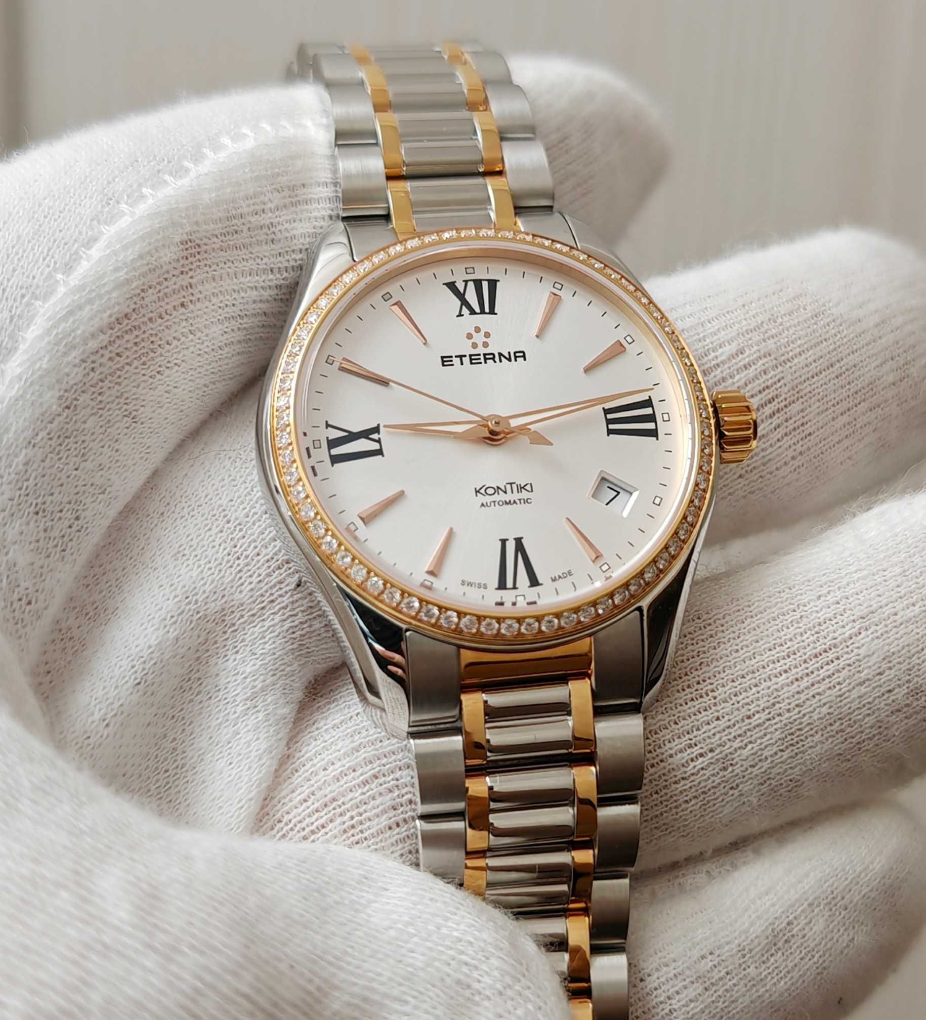 Жіночий годинник Eterna KonTiki Automatic 1260.55 Swiss made Diamond