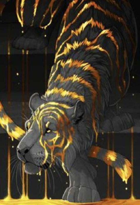 Wyjątkowy Tygrys Mozaika Haft Diamentowy 3D Diamenciki 40 x 30 cm