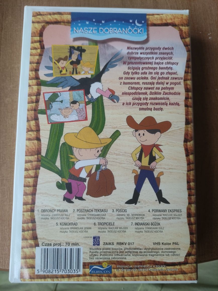 Kaseta video VHS,,Bolek i Lolek na dzikim zachodzie "