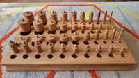 Cylindry Montessori drewniane edukacyjne do osadzania - komplet 4szt.
