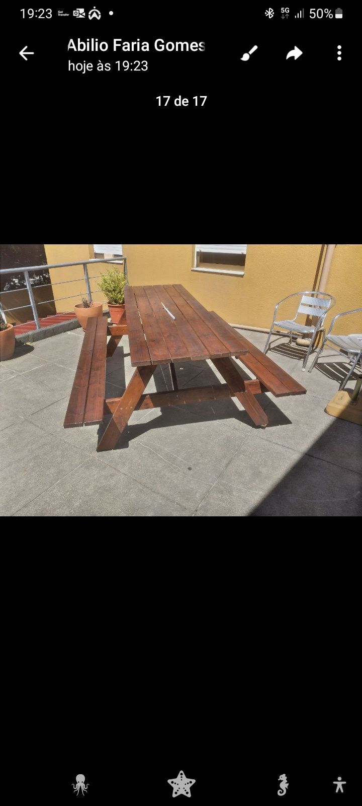 Mesa jardim, tipo escuteiros.