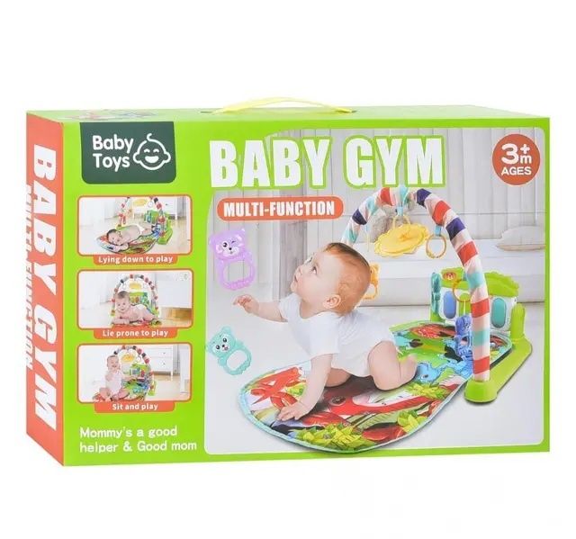 Розвиваючий музичний килимок для немовлят,коврик з піаніно, погремушки