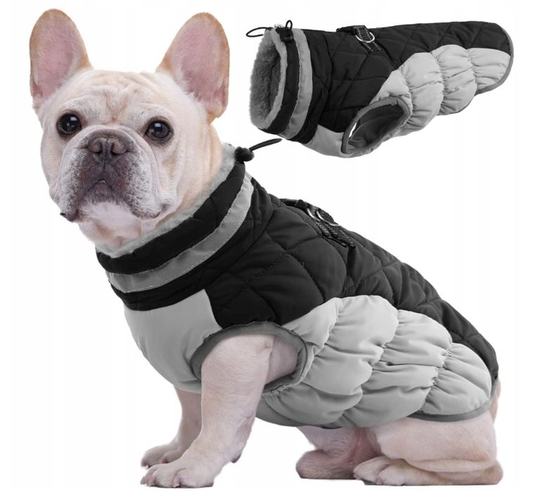 Kurtka Zimowa Dla Psa Kuoser, Wodoodporna, Ciepła M Czarno-Szara