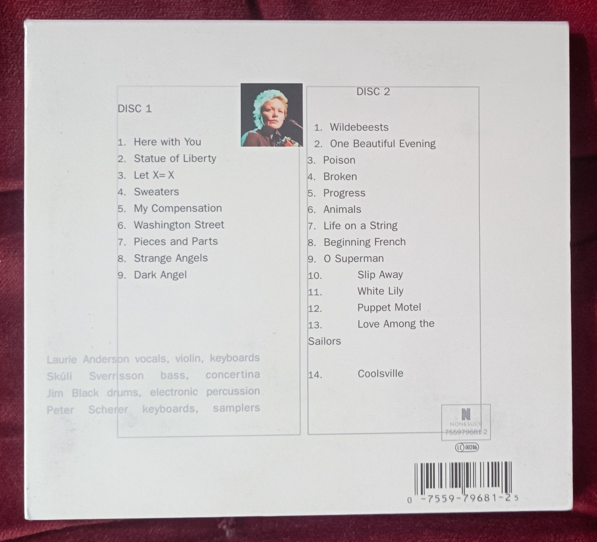 Laurie Anderson "Live at Town Hall NYC Sep 2001" 2CDs RARO