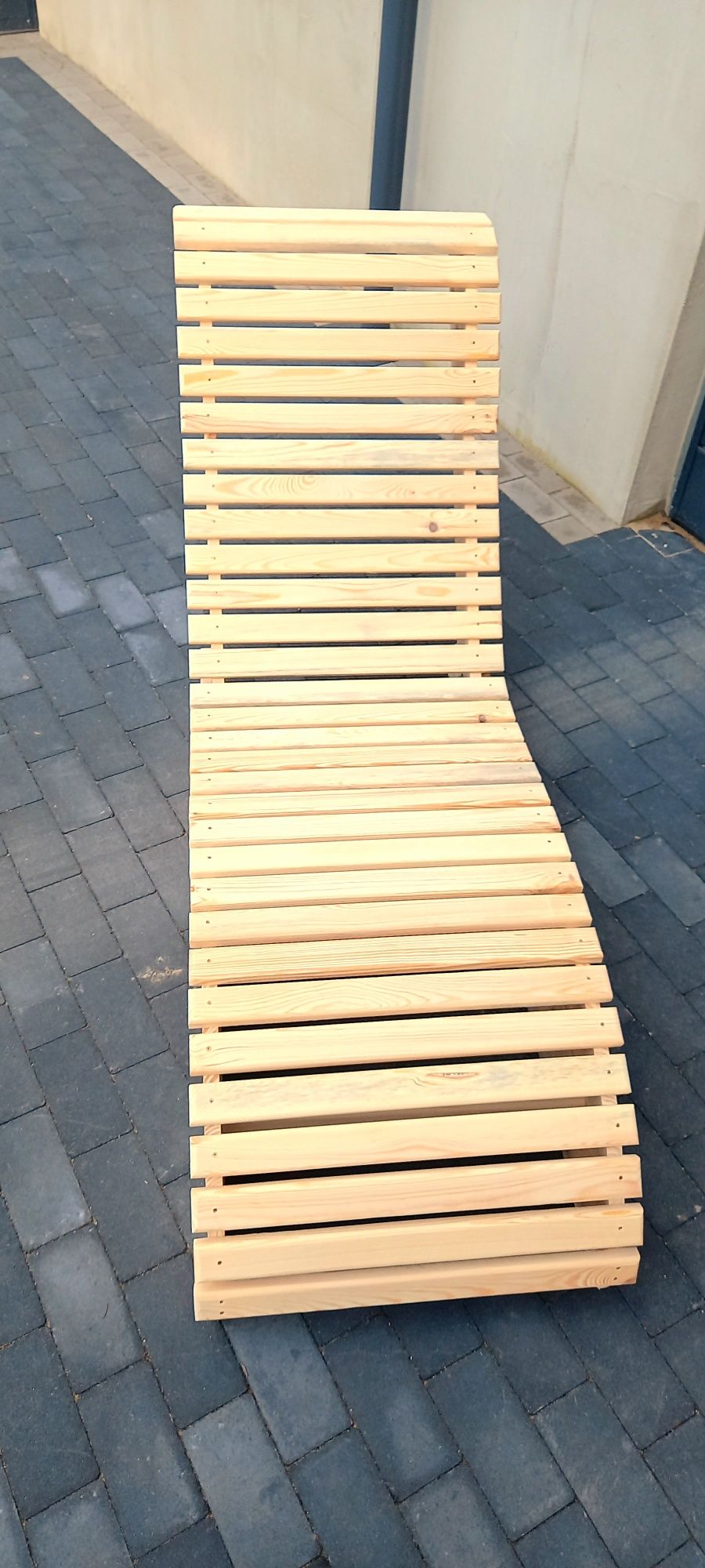 Leżak fotel drewniany ogrodowy - do sauny