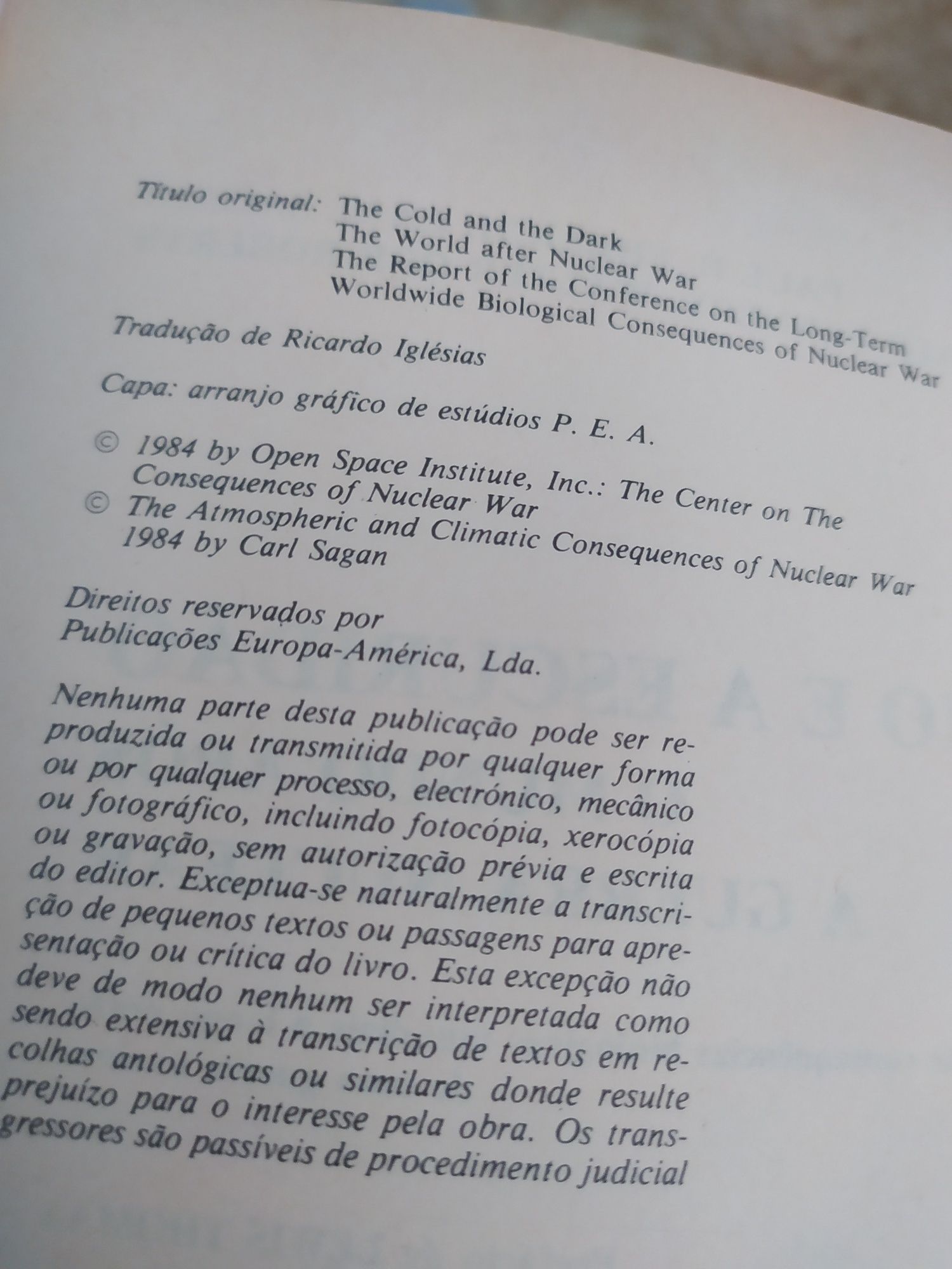 "O frio e a escuridão-o mundo após a guerra nuclear"