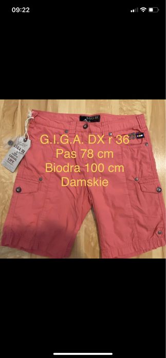 G.I.G.A DX 36 szorty krótkie spodenki bermudy różowe Vintage nowe