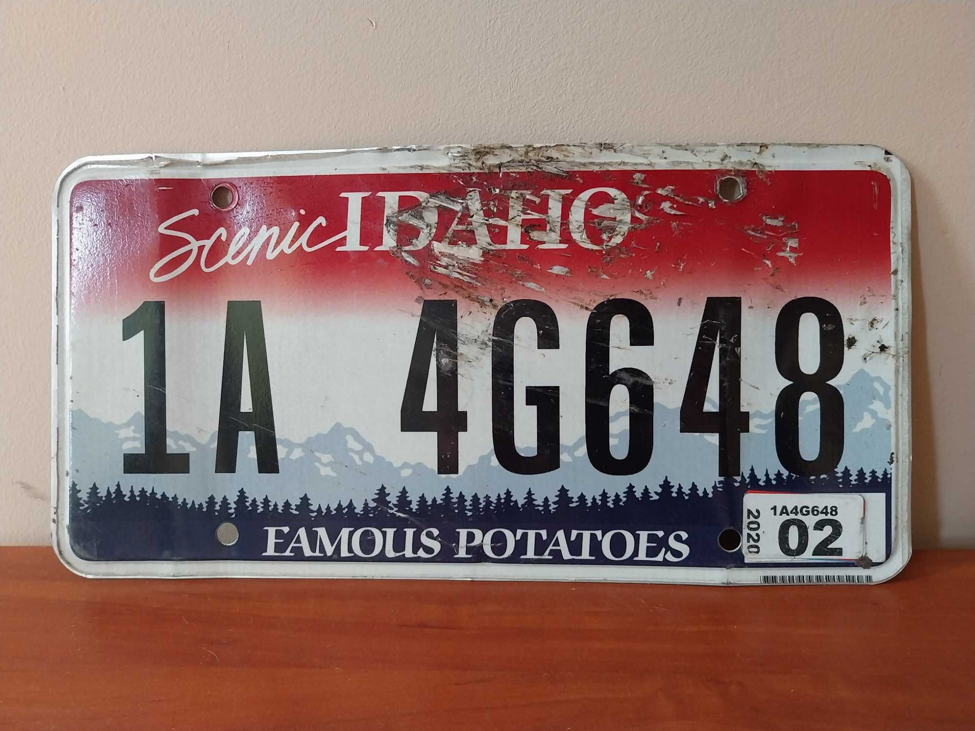 Oryginalna, amerykańska tablica rejestracyjna stanu "Idaho"