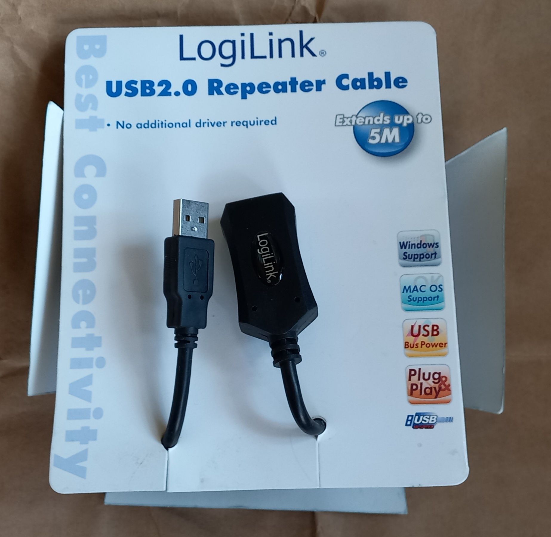 Repeater USB 2.0 aktywny przedłużacz 5 metrów