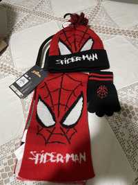 Conjunto cachecol, gorro e luvas spiderman