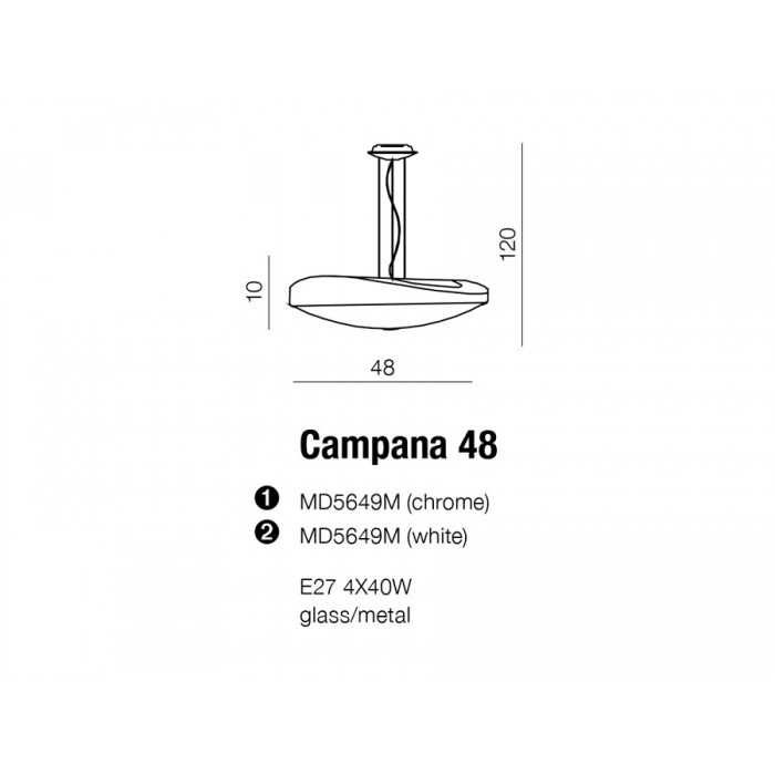 Lampa wisząca  AZZARDO Campana 48 chrom okazja!!!