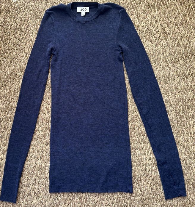 COS luzka lekki sweter wełna merino