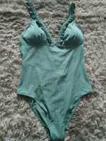 Piękny kostium kąpielowy strój kąpielowy jednoczęściowy zielony 42/44