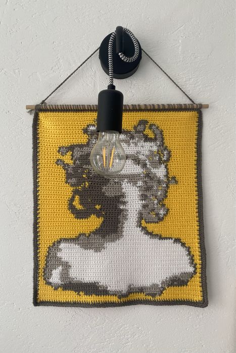 Вʼязаний постер Медуза Горгона