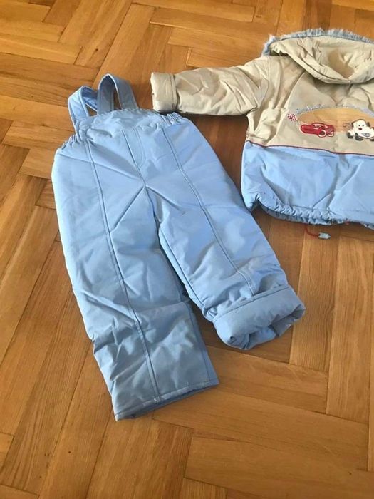 Nowy. 86. Niebieski. Zimowy. Dwuczęściowy kombinezon dla chłopca