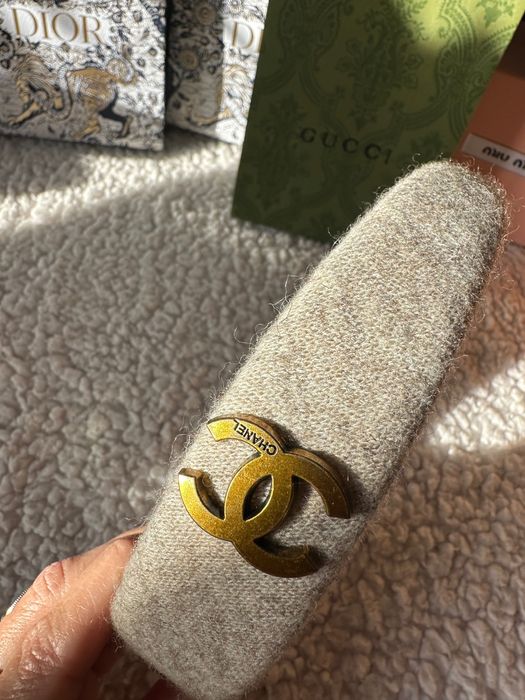 Opaska na głowę Chanel nowa złote Logo
