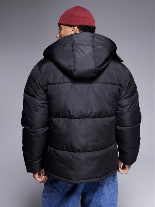 Куртка ASOS Puffer Jacket (S-XL) Чорна Чоловіча Оригінал Пуховик