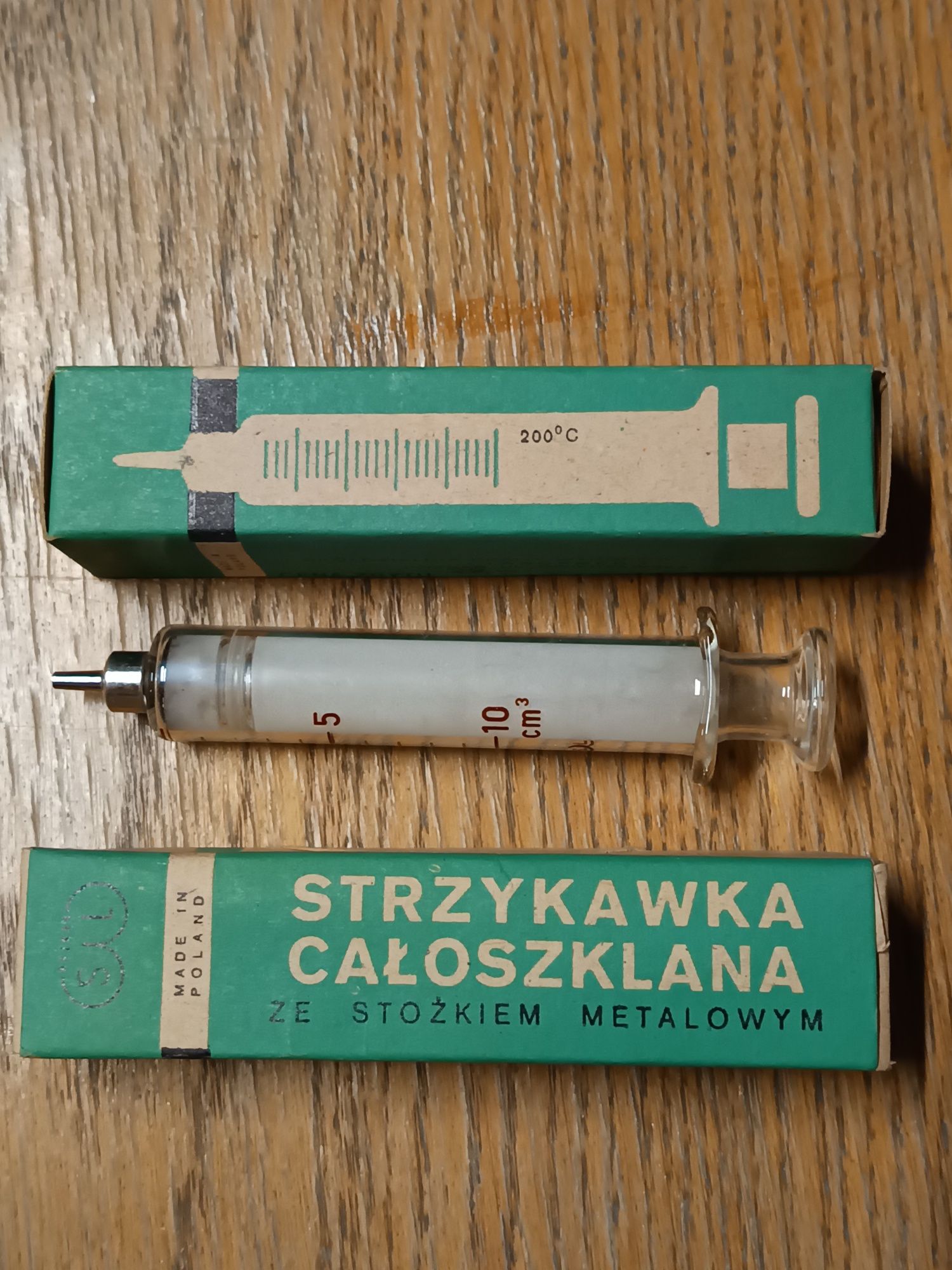 Strzykawka szklana ze stożkiem metalowym 10ml