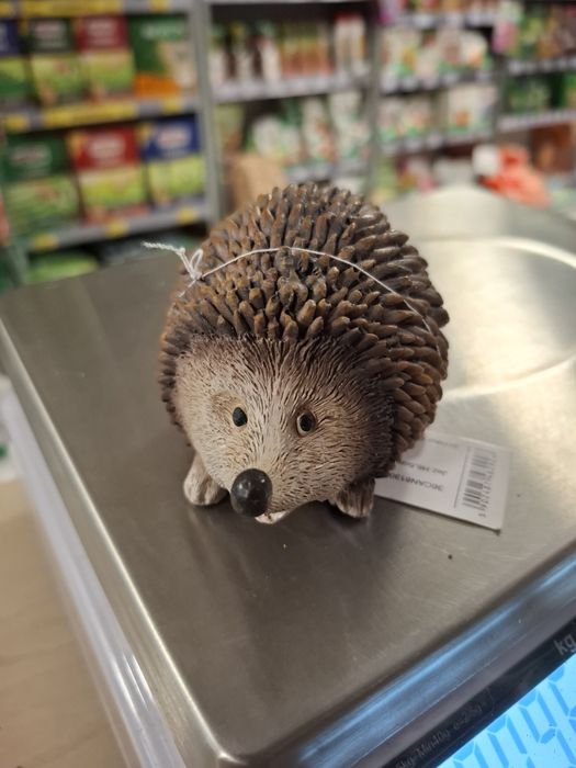 Figurka Jeż brązowy szczotkowany - 6,5 cm - dekoracja domu / ogrodu