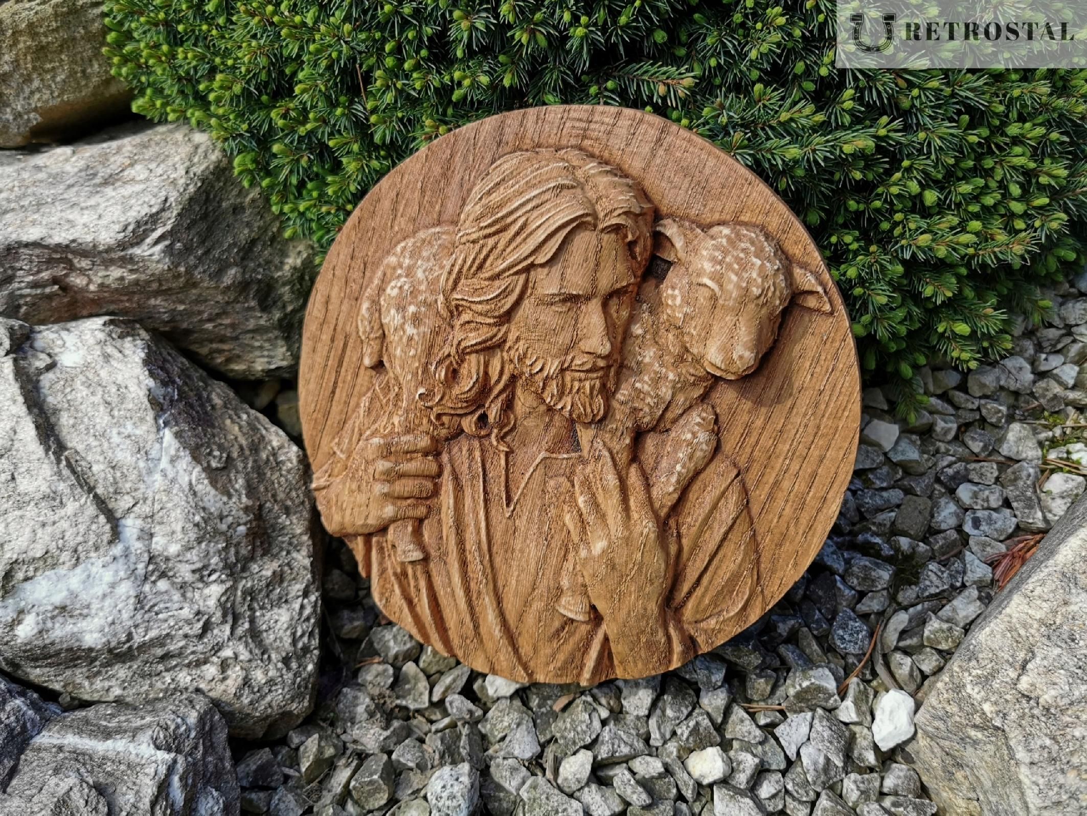 Płaskorzeźba prezent na komunie świętą Jezus 40 cm