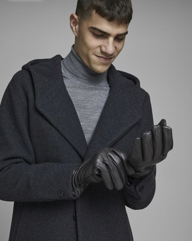 Рукавиці шкіряні чоловічі Jack & jones jackmontana leather gloves